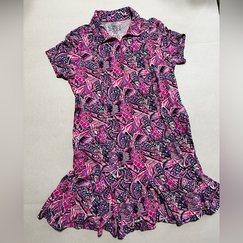 Ibkul Women’s Short Sleeve Godet Dress Large Pink
